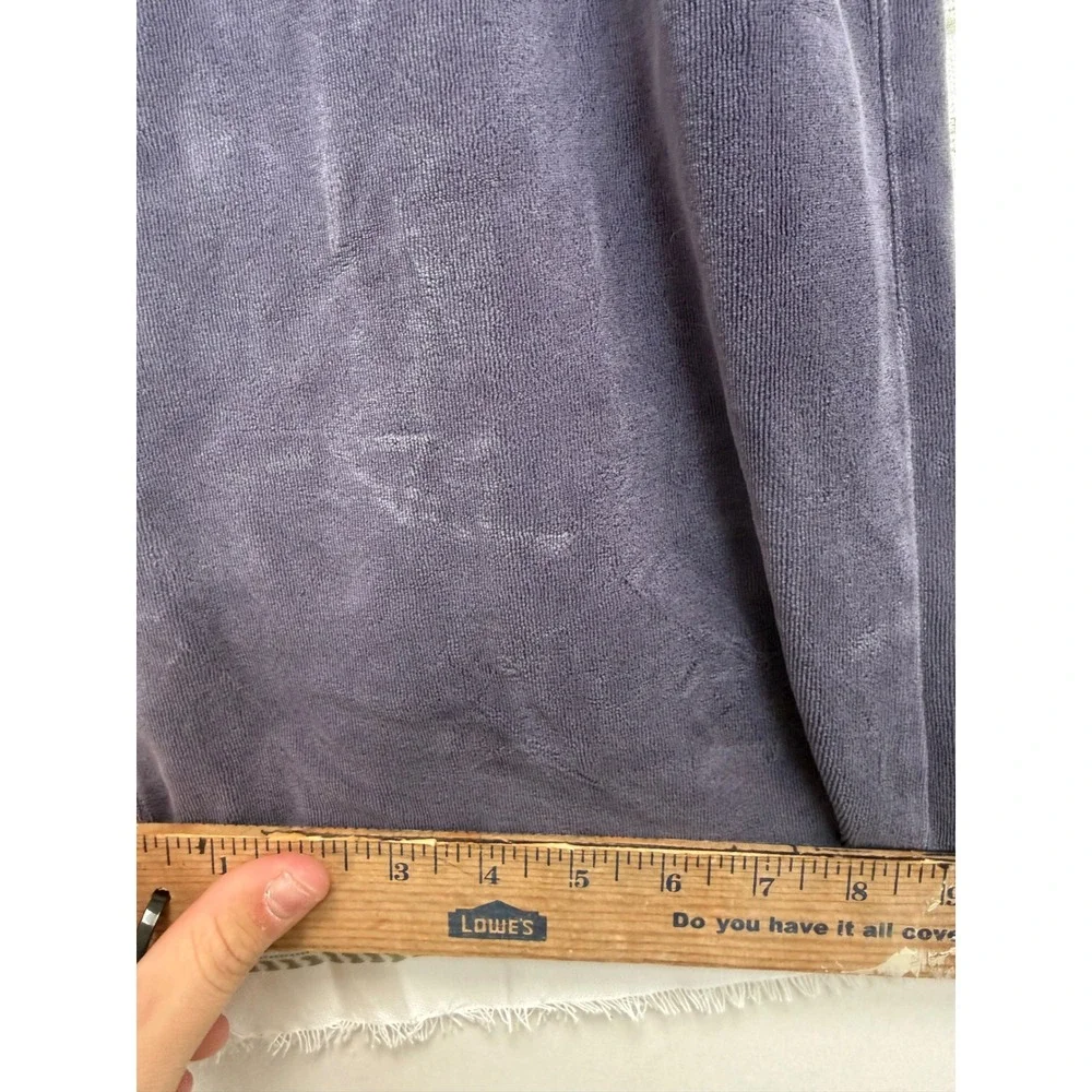 Michael Kors Y2K Womens Velour Track Pants Navy Blue Straight Leg Lounge Large